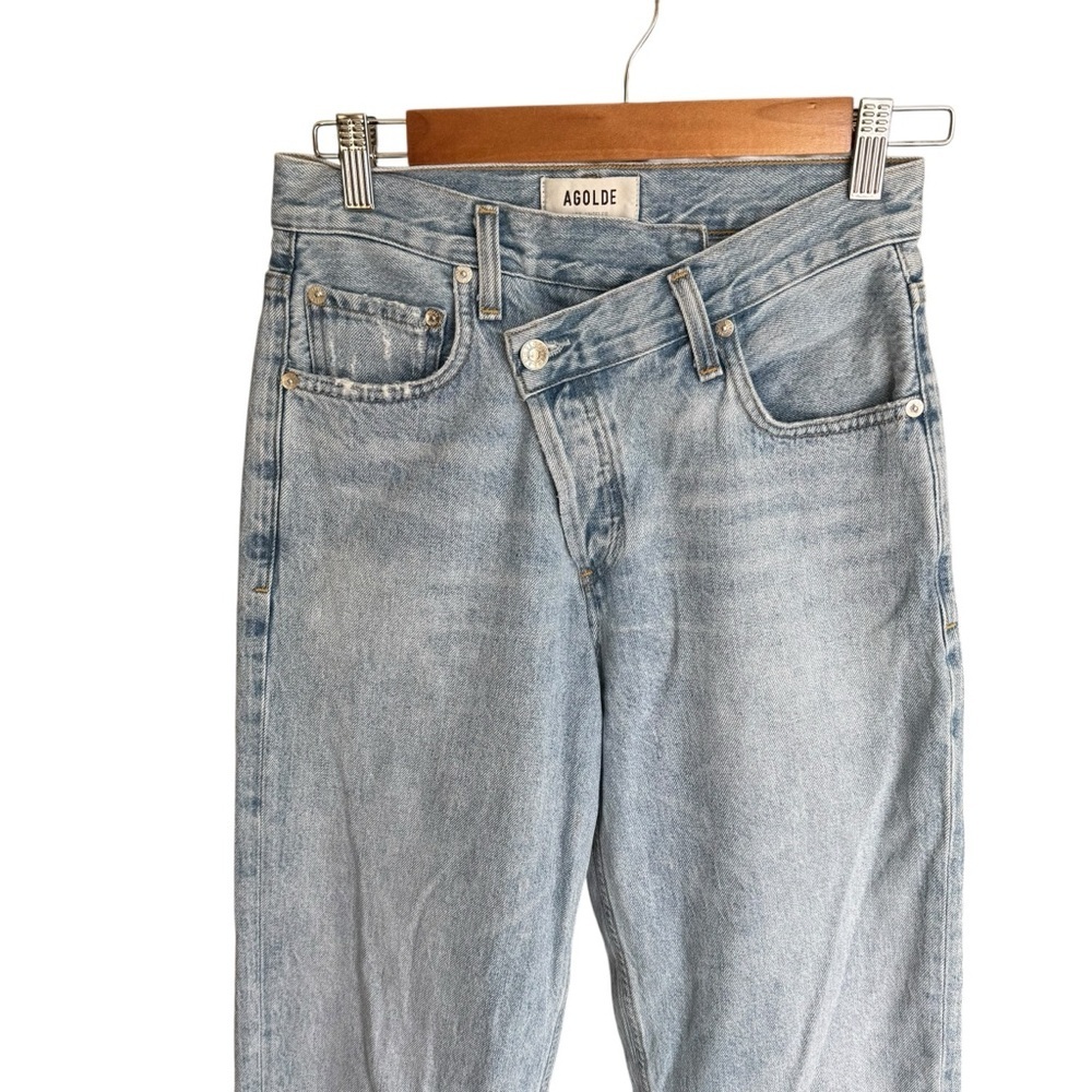 AGOLDE - Criss Cross Upsized Jeans Suburbia Light Wash Sz 23 - Picture 3 of 9